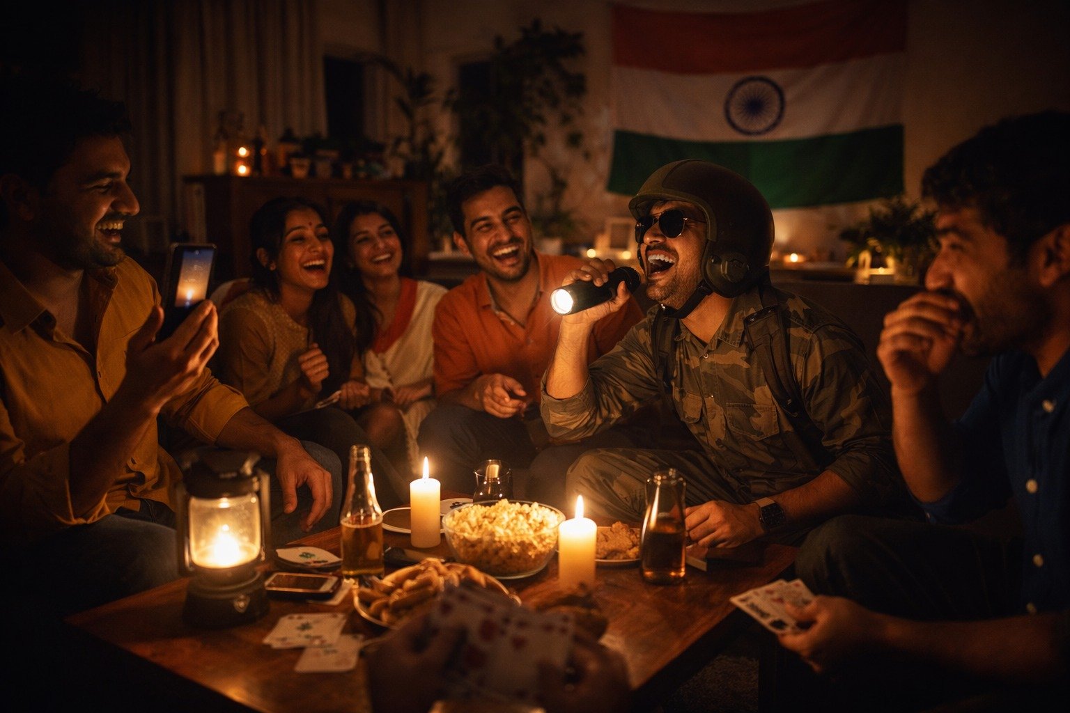 Power cut with friends